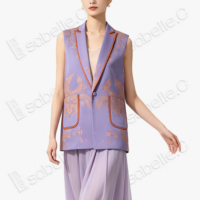 Vintage Silk‑Satin Sleeveless Waistcoat - 古董真絲老緞無袖馬甲外套