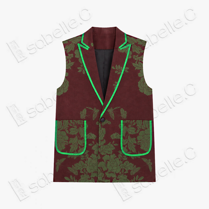 Vintage Silk‑Satin Sleeveless Waistcoat - 古董真絲老緞無袖馬甲外套