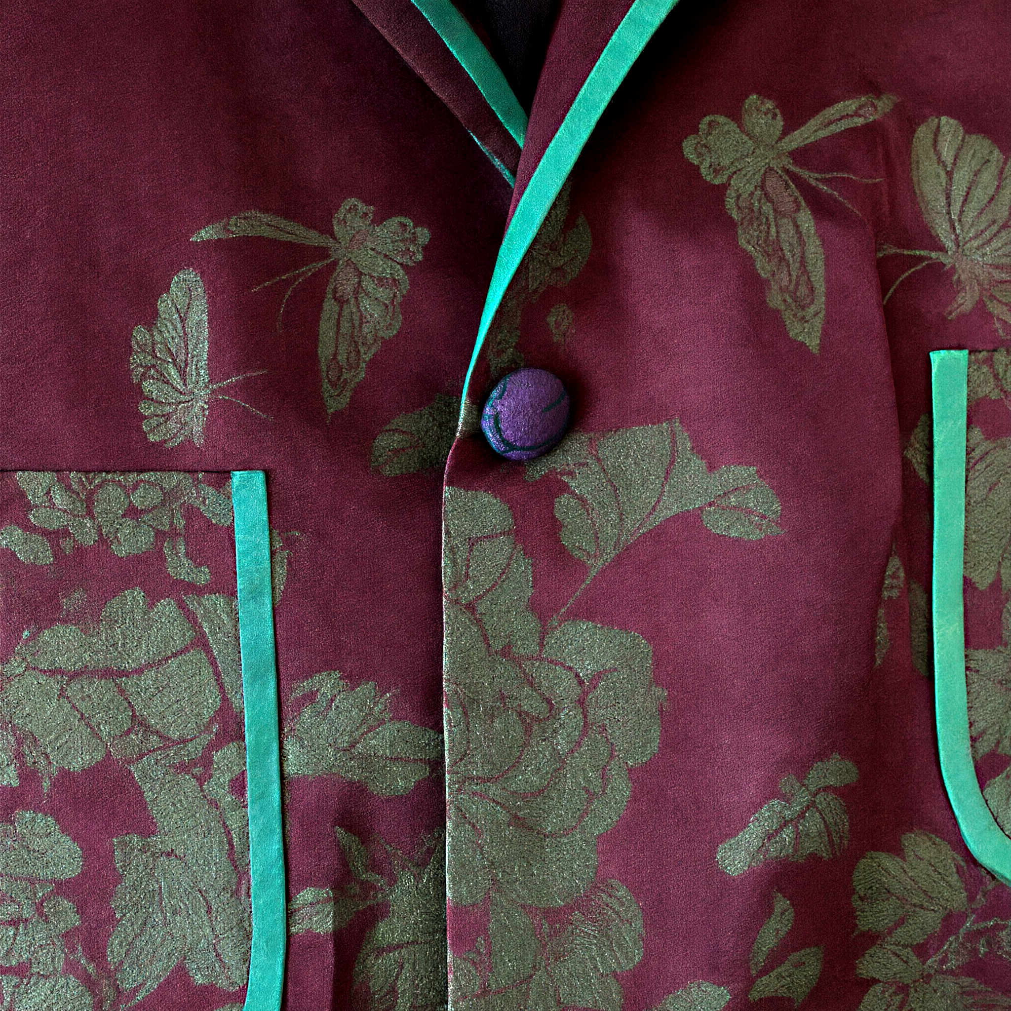 Vintage Silk‑Satin Sleeveless Waistcoat - 古董真絲老緞無袖馬甲外套