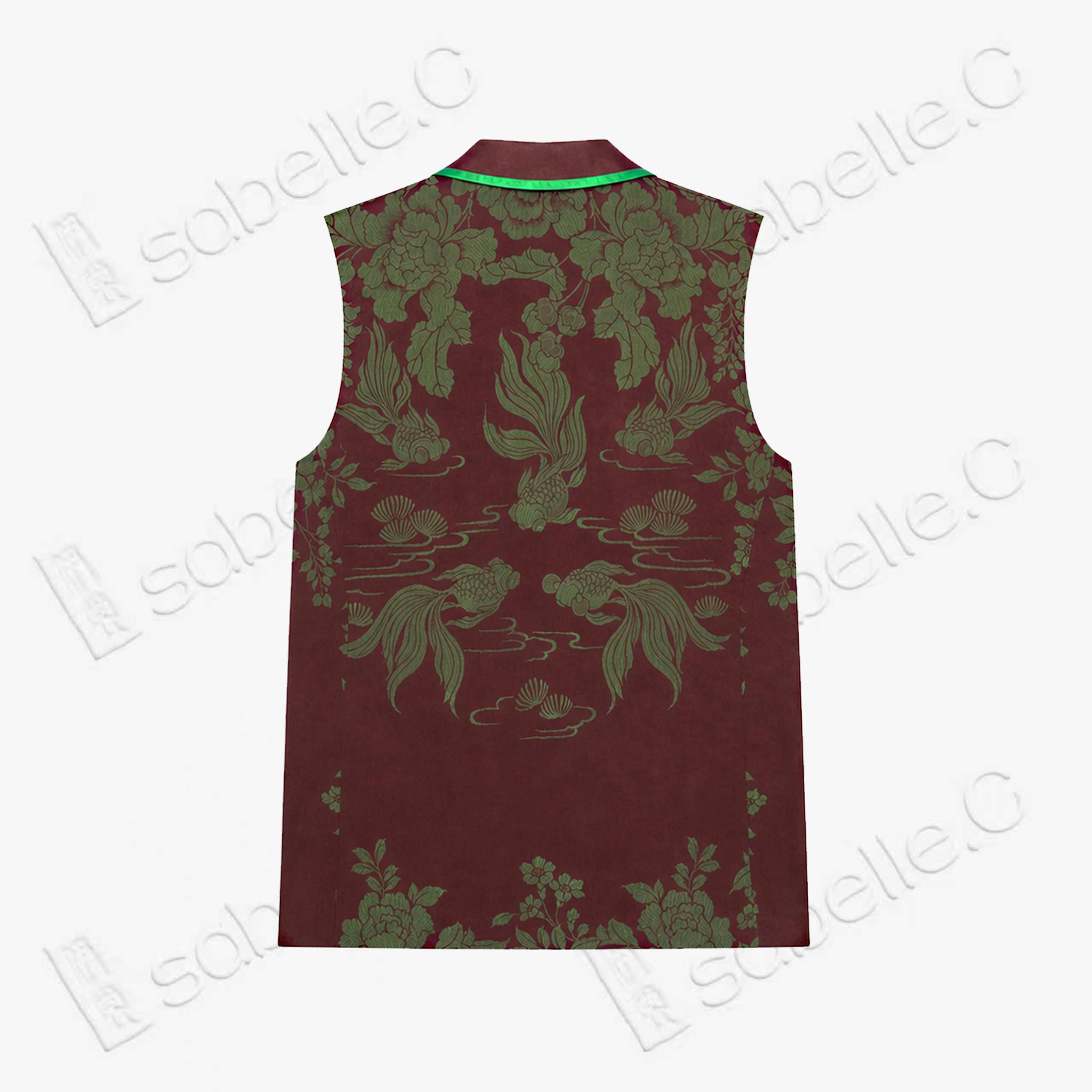Vintage Silk‑Satin Sleeveless Waistcoat - 古董真絲老緞無袖馬甲外套