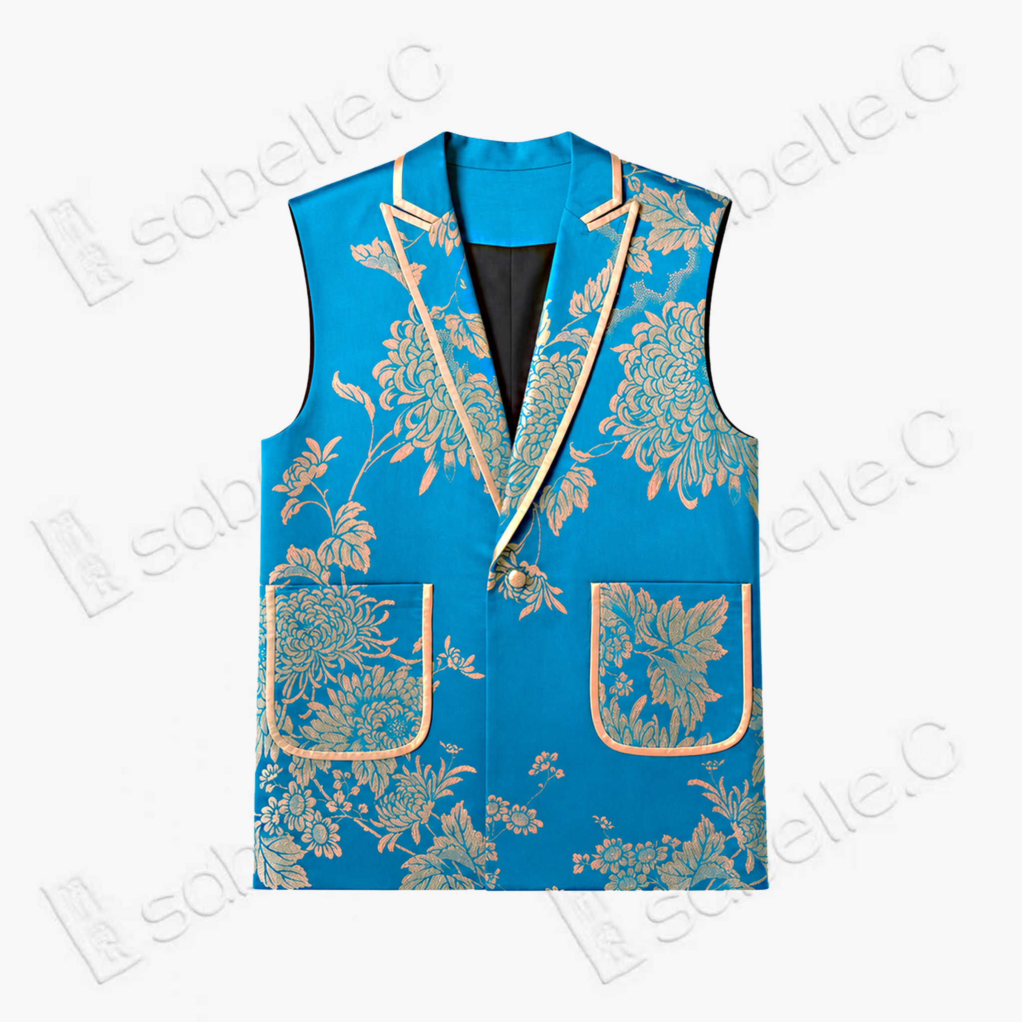 Vintage Silk‑Satin Sleeveless Waistcoat - 古董真絲老緞無袖馬甲外套