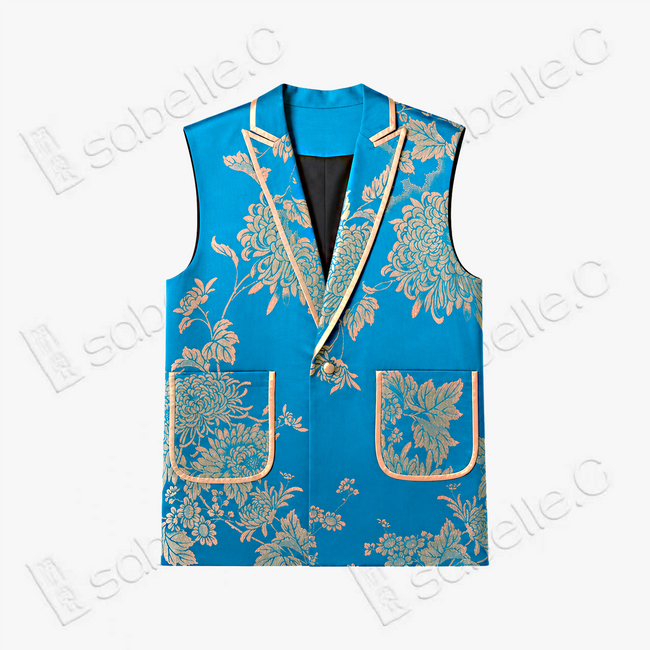 Vintage Silk‑Satin Sleeveless Waistcoat - 古董真絲老緞無袖馬甲外套