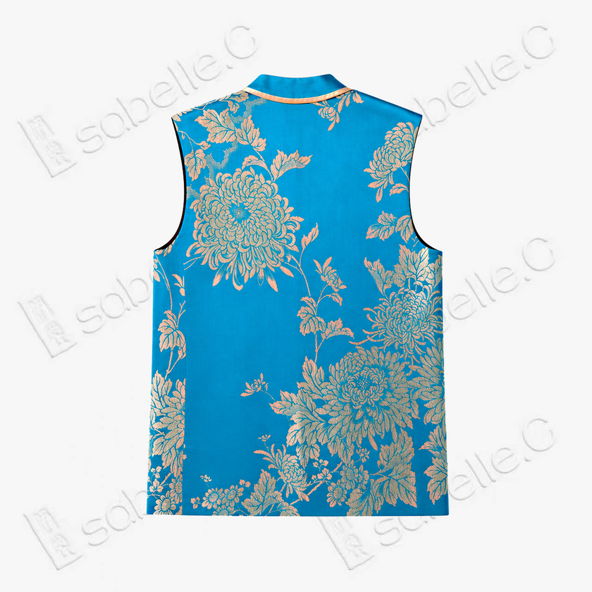 Vintage Silk‑Satin Sleeveless Waistcoat - 古董真絲老緞無袖馬甲外套