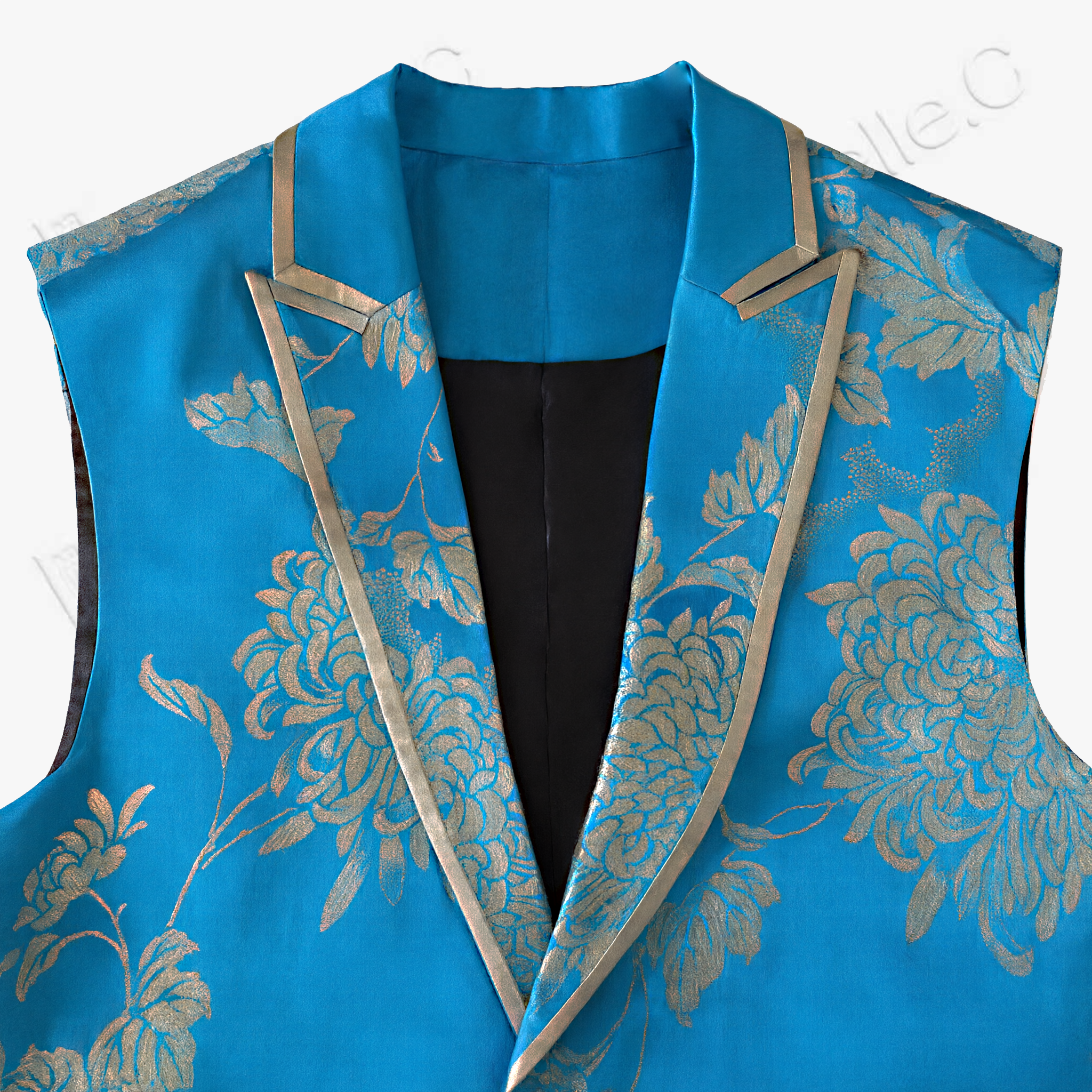 Vintage Silk‑Satin Sleeveless Waistcoat - 古董真絲老緞無袖馬甲外套