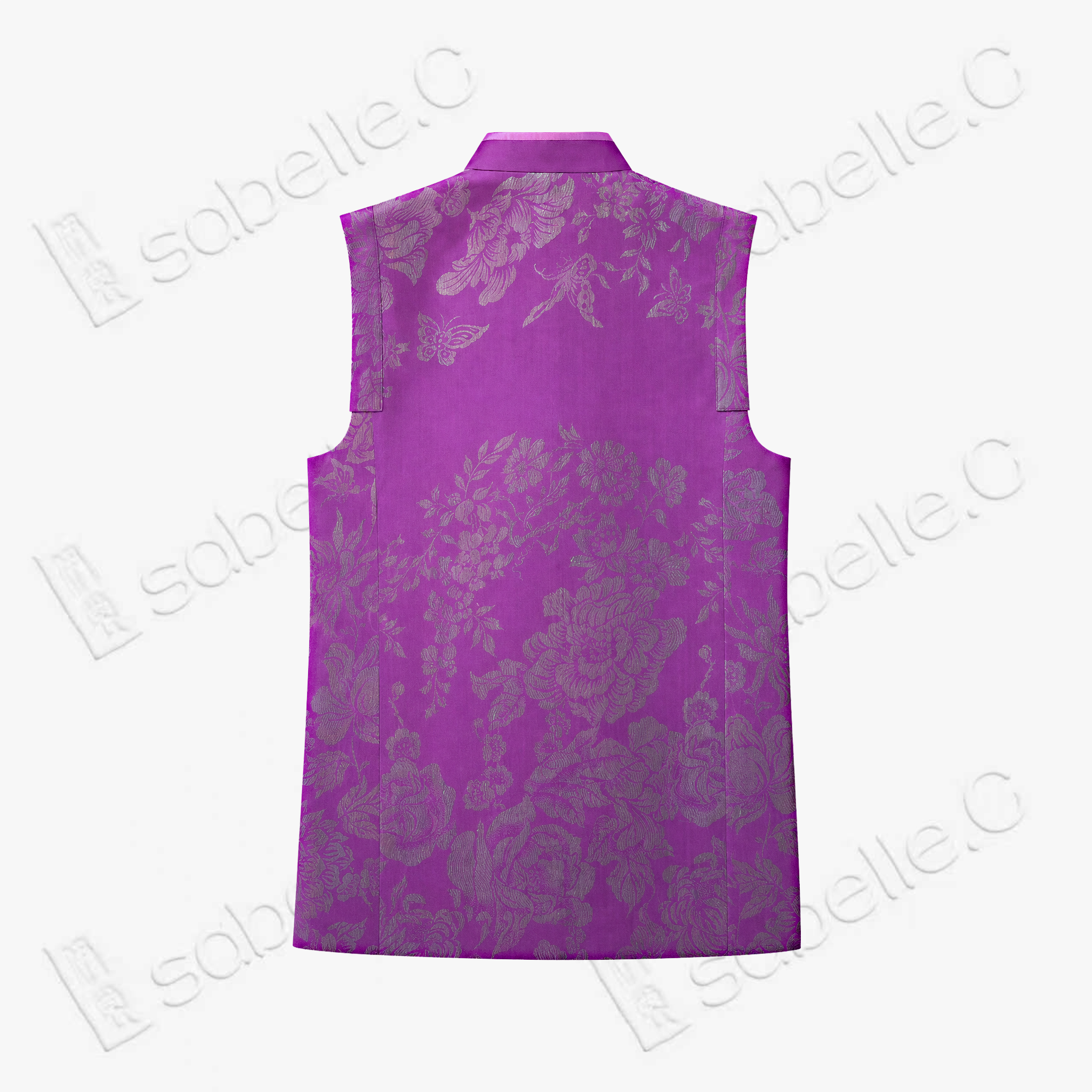 Vintage Silk‑Satin Sleeveless Waistcoat - 古董真絲老緞無袖馬甲外套