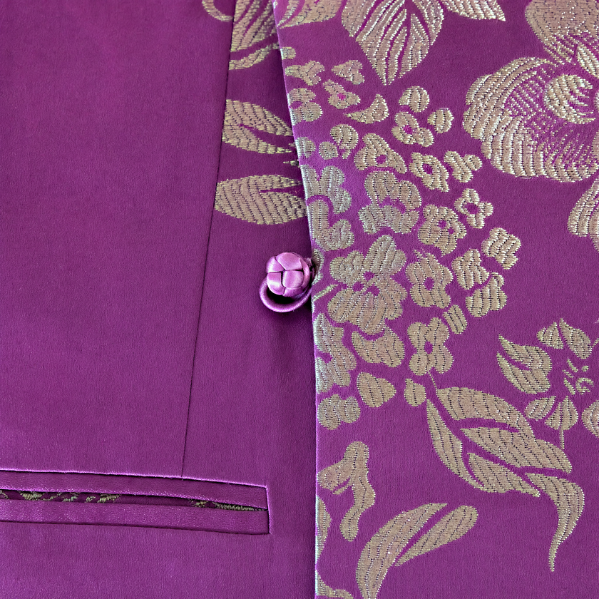 Vintage Silk‑Satin Sleeveless Waistcoat - 古董真絲老緞無袖馬甲外套