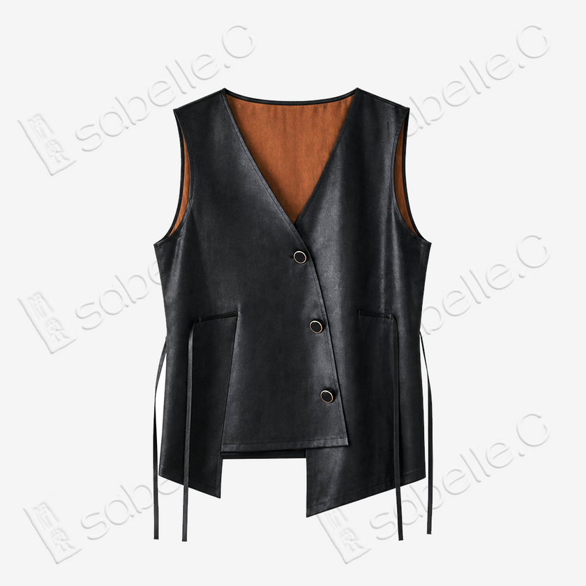 Gambiered Canton Silk Vest - 香雲紗馬甲