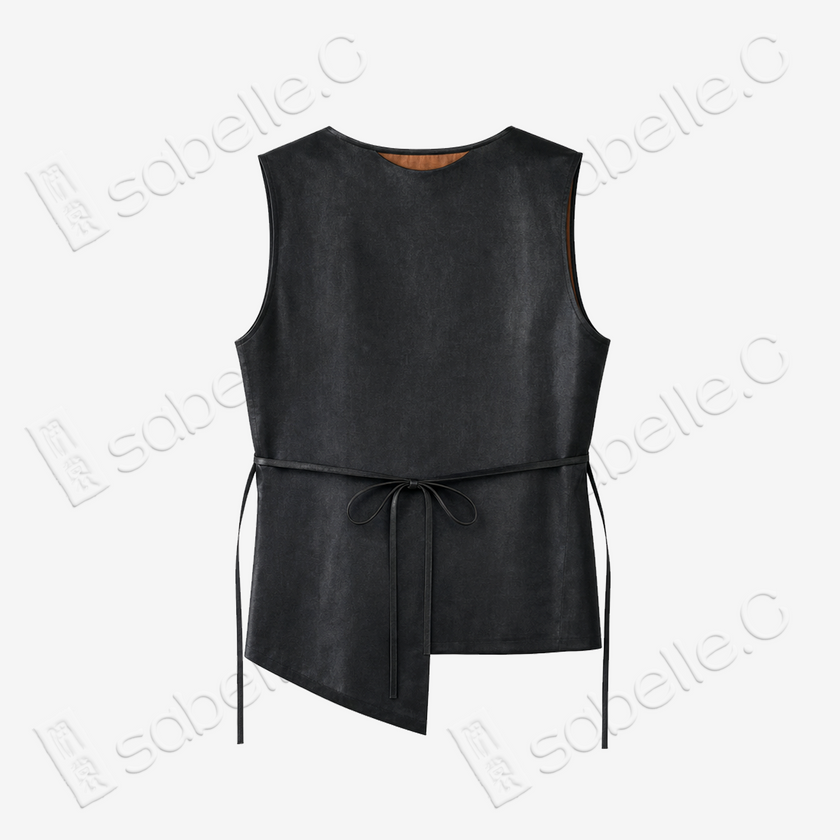 Gambiered Canton Silk Vest - 香雲紗馬甲
