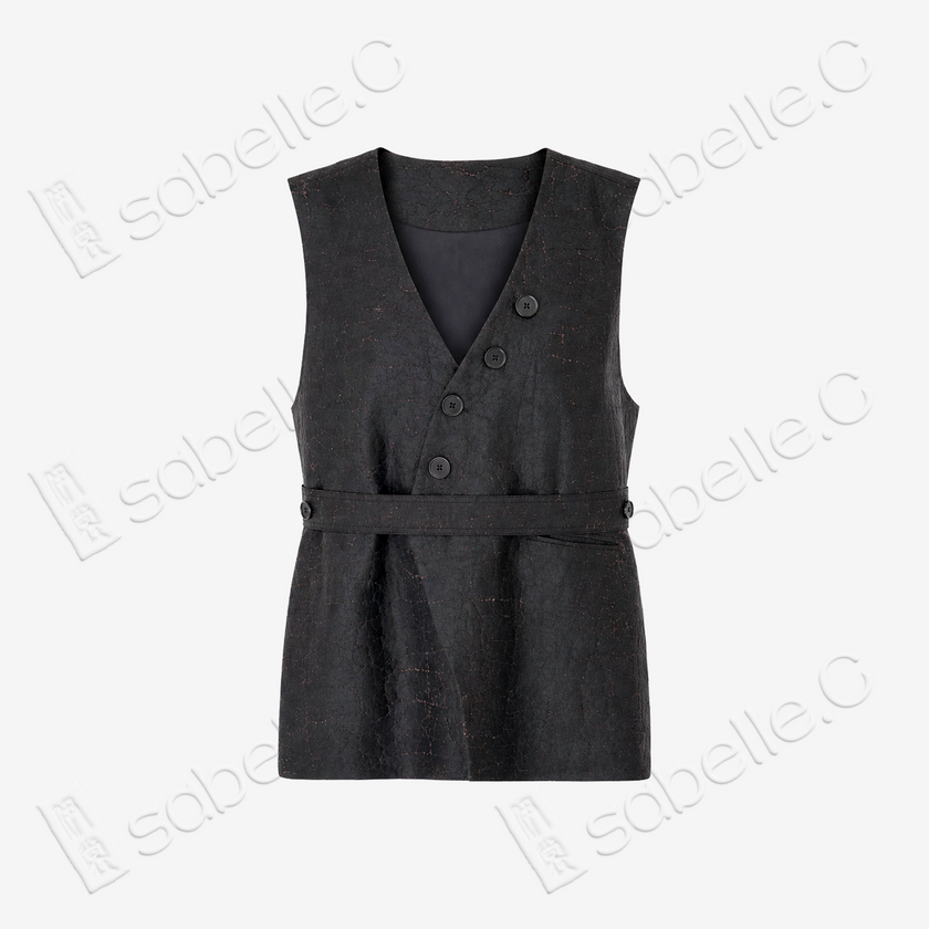 Gambiered Canton Silk Vest - 香雲紗馬甲