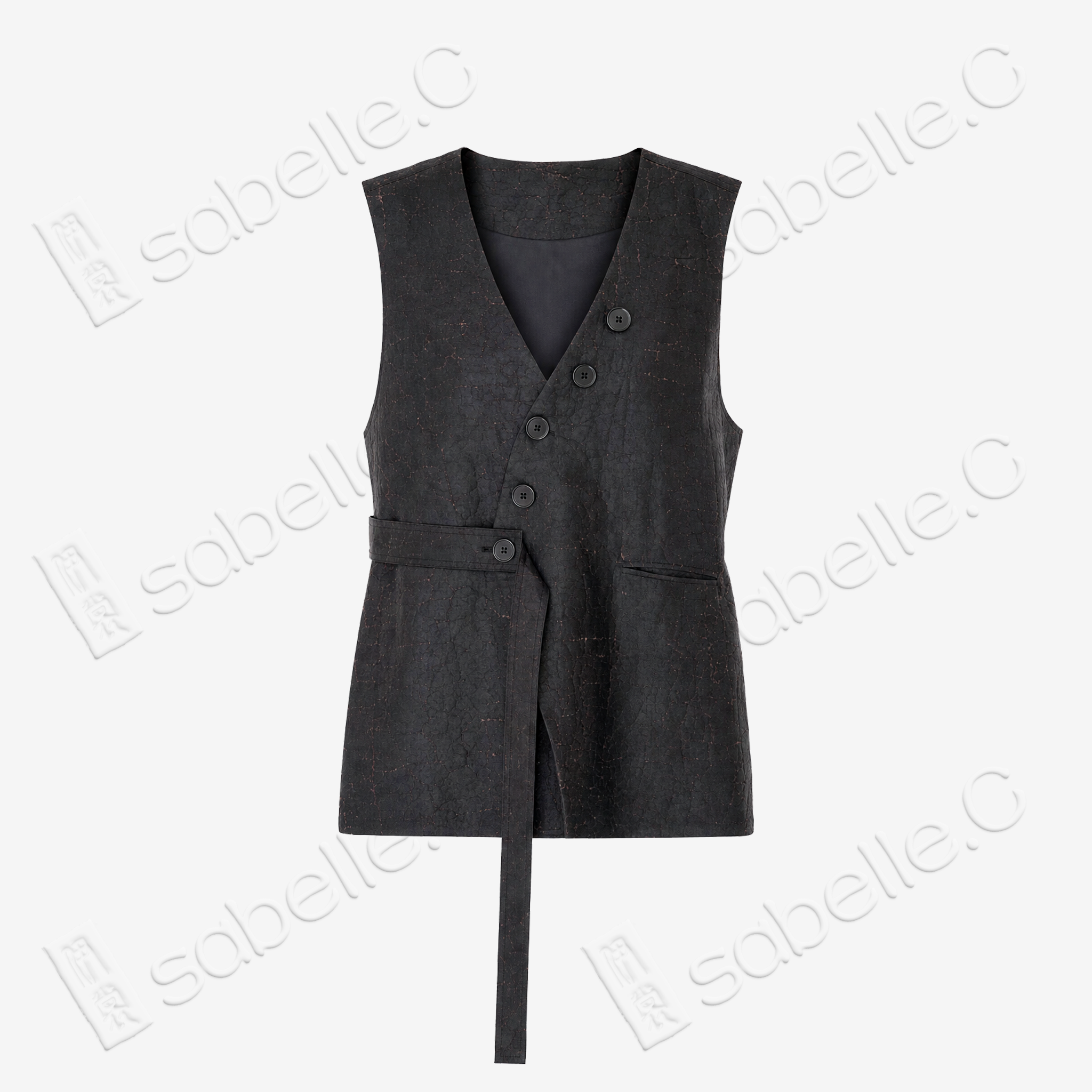 Gambiered Canton Silk Vest - 香雲紗馬甲