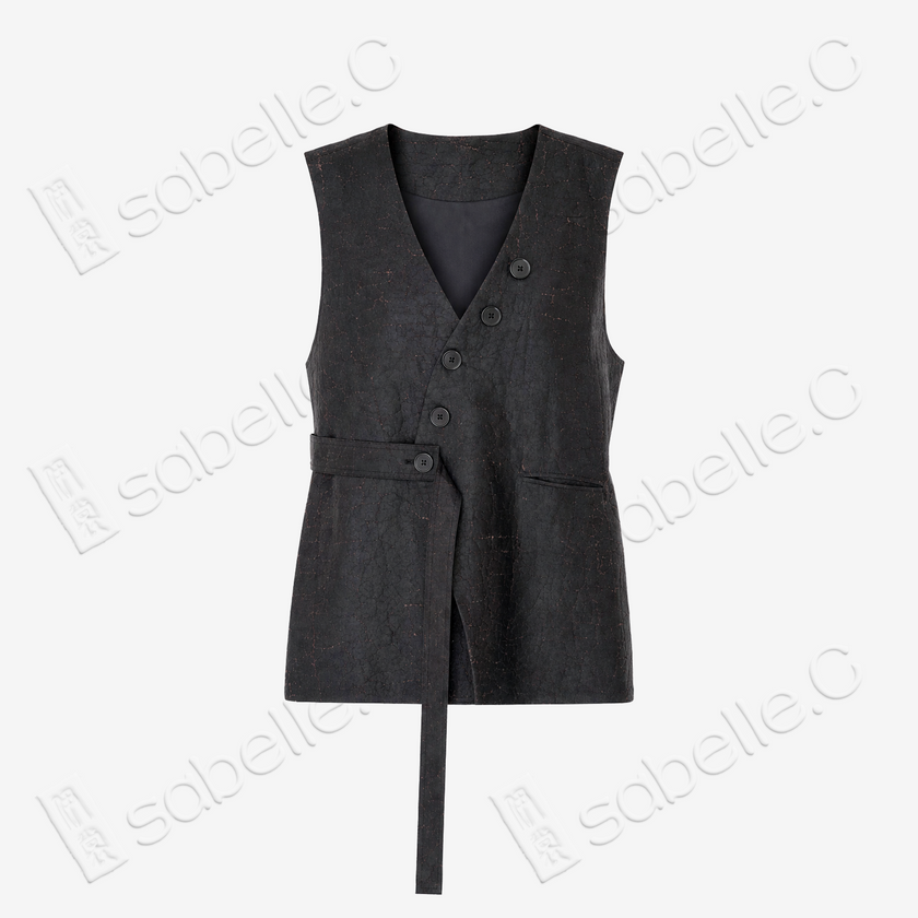 Gambiered Canton Silk Vest - 香雲紗馬甲