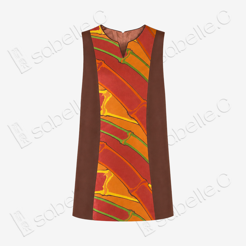 Kesi‑Silk Colour‑Block Sleeveless Top - 緙絲拼接無袖上衣