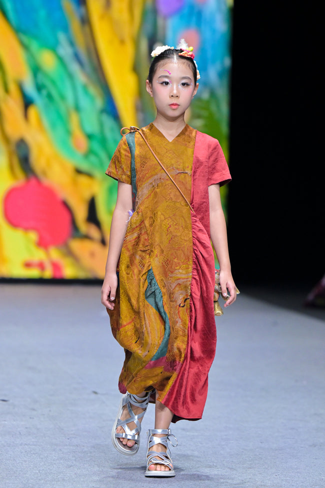 Original Gambiered Canton Silk Kids' Dress