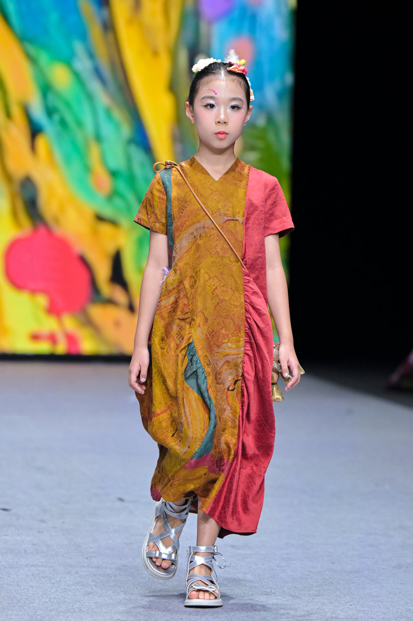 Original Gambiered Canton Silk Kids' Dress
