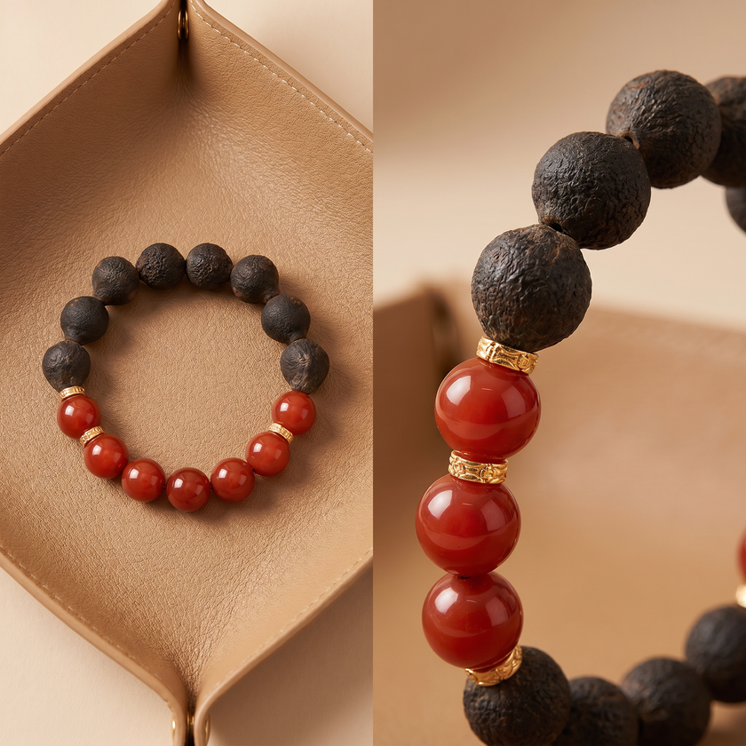 【CRIMSON FLAME】Heritage Citrus Bracelet - 赤焰 | 胎柑红玛瑙手串