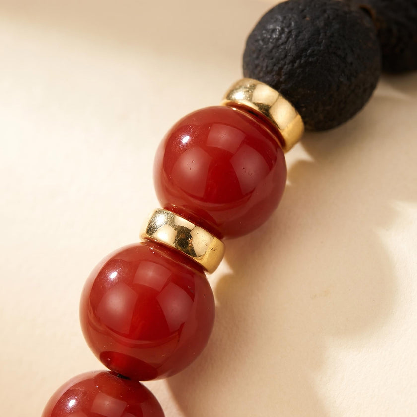 【CRIMSON FLAME】 eritage Citrus Bracelet (Double Wrap) - 赤焰雙圈 | 胎柑红玛瑙手串
