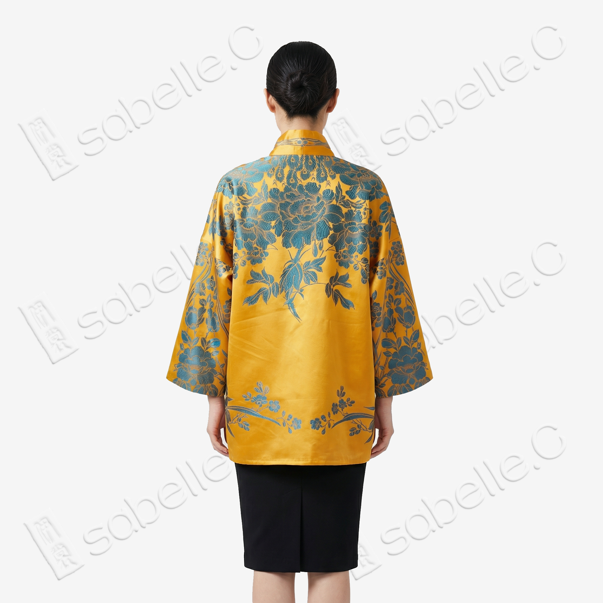 Vintage Silk Satin Zip-Up