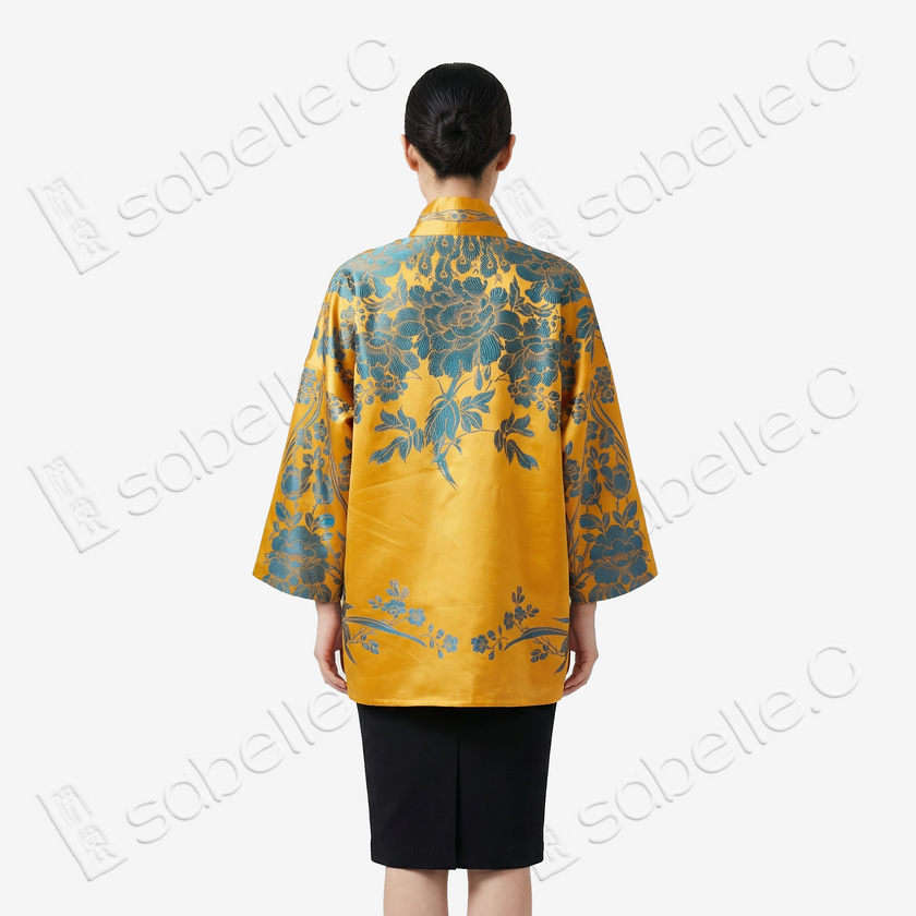 Vintage Silk Satin Zip-Up