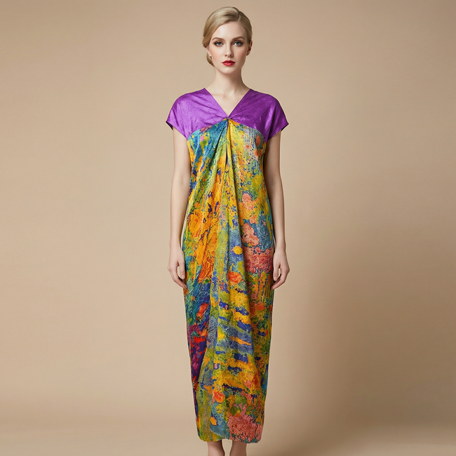 Original Gambiered Canton Silk Dress
