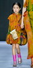 Original Gambiered Canton Silk Dress Printed with Children's Art